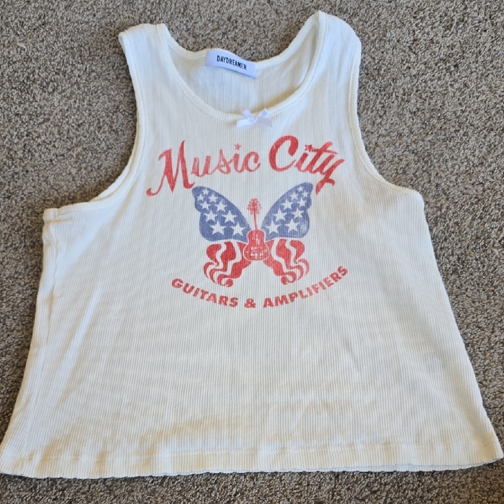 Daydreamer  Music City Tank Top - White and Red